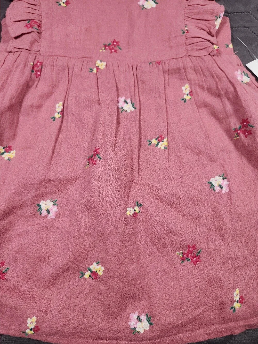 Old Navy pink baby dress sleeveless silhouette ruffled shoulder 6-12M NWT